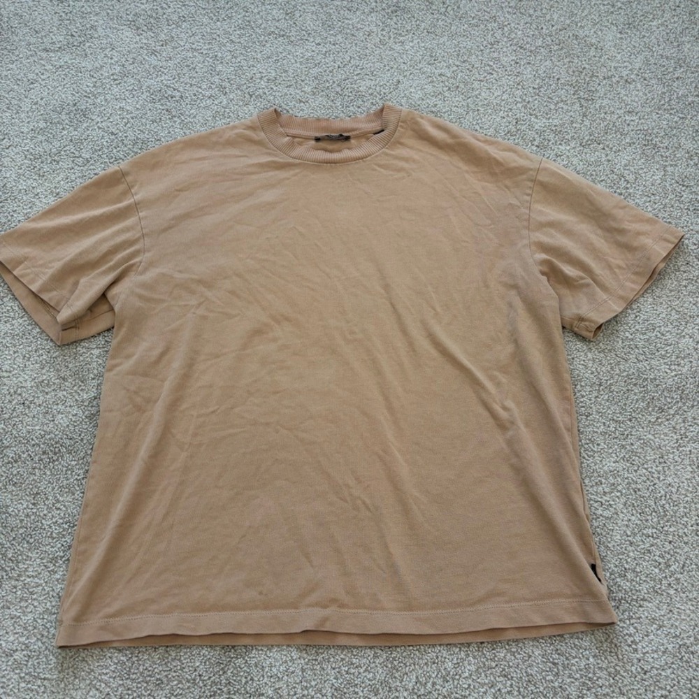 Jack & Jones Premium Tshirt Mens XL Tan Neutral Short Sleeve Capsule Minimalist